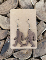 Locally Handmade Wooden Earrings - Bigfoot