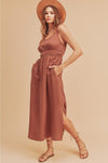 TERRACOTTA GAUZE DRESS