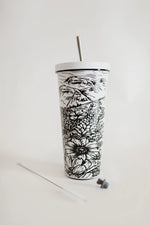 TUMBLER, WILDFLOWER SCENERY