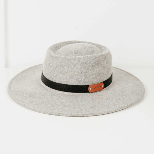 WOOL HAT - MOUNTAIN LEATHER STRAP (grey)